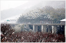 冬の京都縦貫道沓掛インター画像