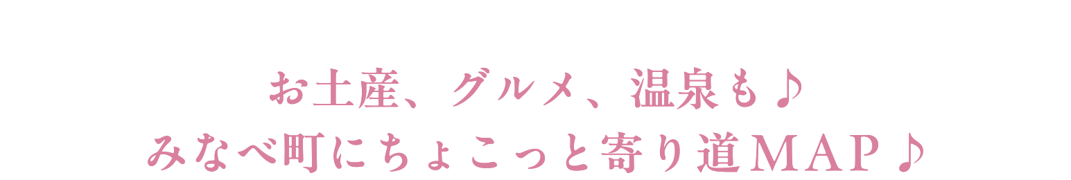 お土産、グルメ、温泉も♪みなべ町にちょこっと寄り道MAP♪