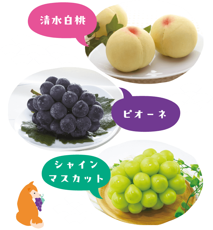 清水白桃 ピオーネ シャインマスカット