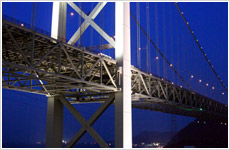 夜の関門橋画像