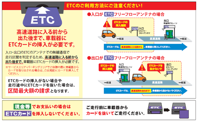 ETCのご利用方法にご注意ください！