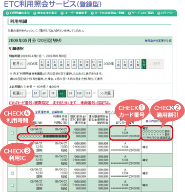 ETC利用照会サービス（登録型）
