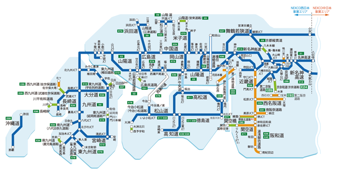 深夜割引 対象エリアマップ