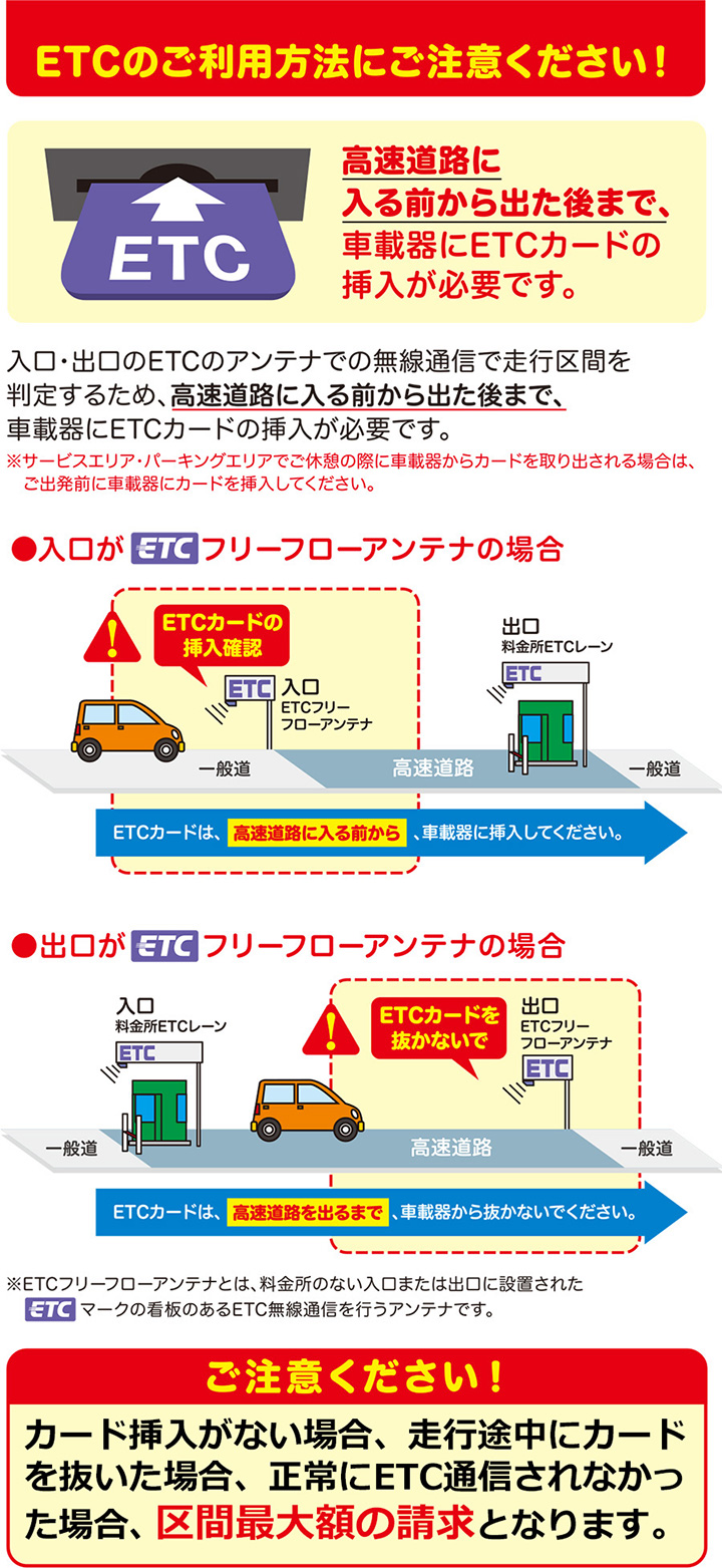 ETCのご利用方法にご注意ください！