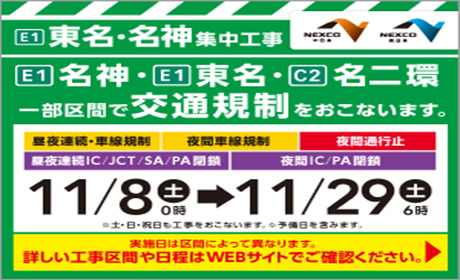 東名・名神集中工事　名神、東名、名二環