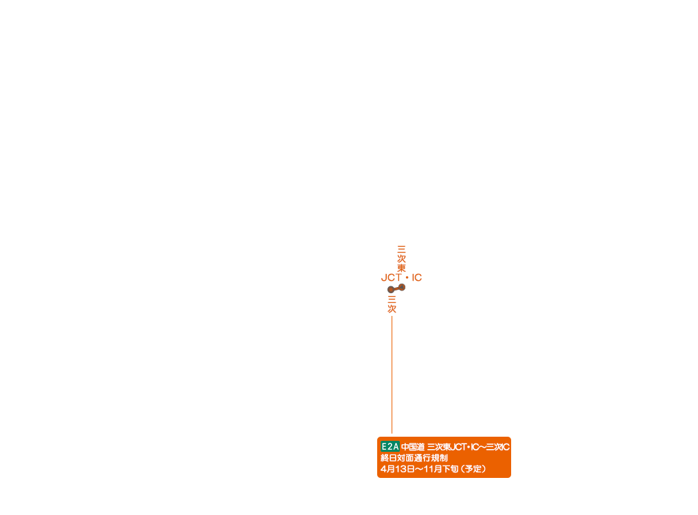 E2A 中国自動車道及びE73 米子自動車道において終日対面通行規制