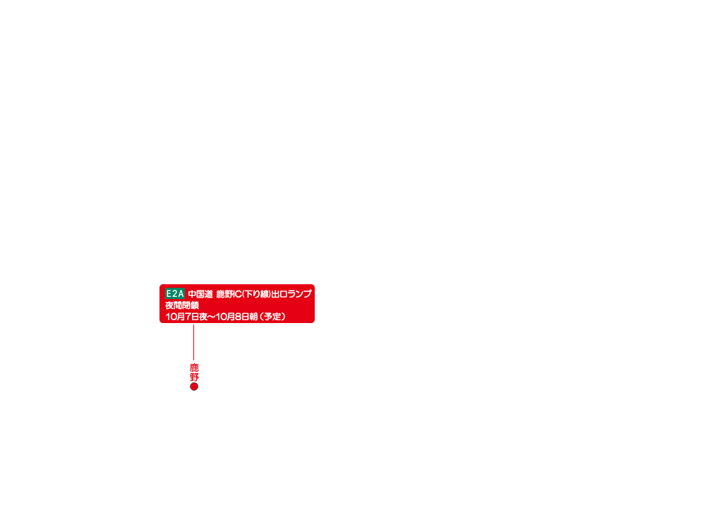 E2A 中国道 鹿野IC(下り線)出口ランプ