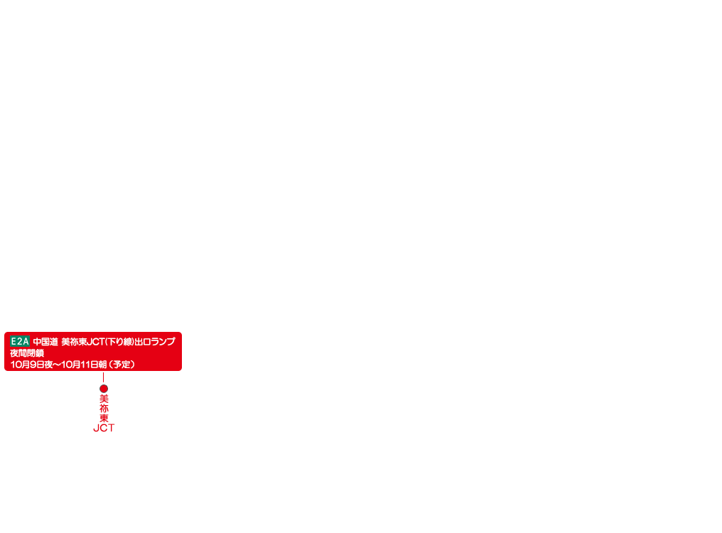 E2A 中国道 美祢東JCT(下り線)出口ランプ