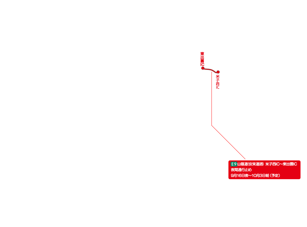 E9 山陰道(安来道路) 米子西IC～東出雲IC