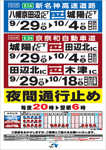 E1A新名神高速道路、E24京奈和自動車道